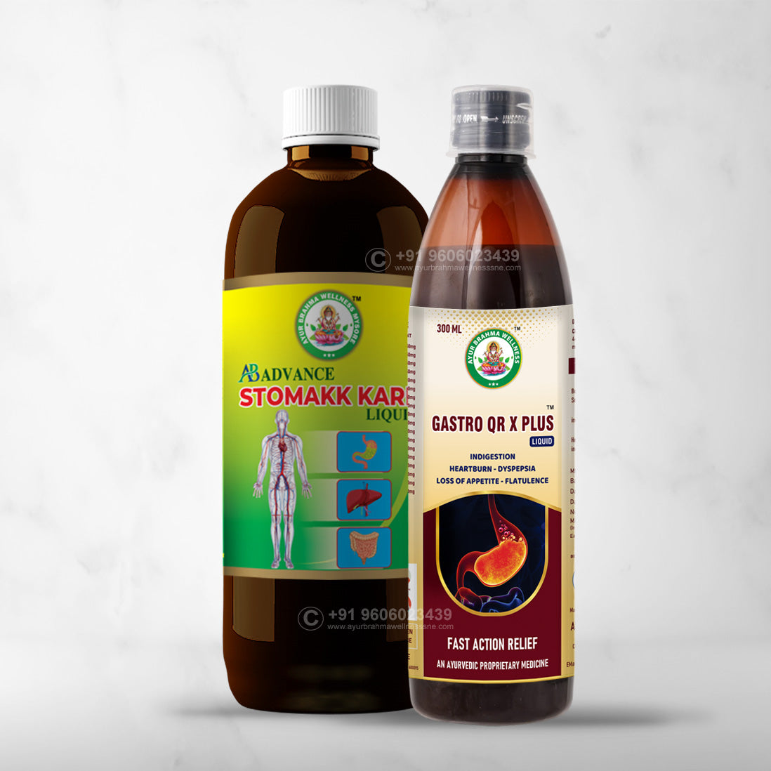 Ayur Bahma Advance Stomakk Kare & Gastro QR X Plus Combo