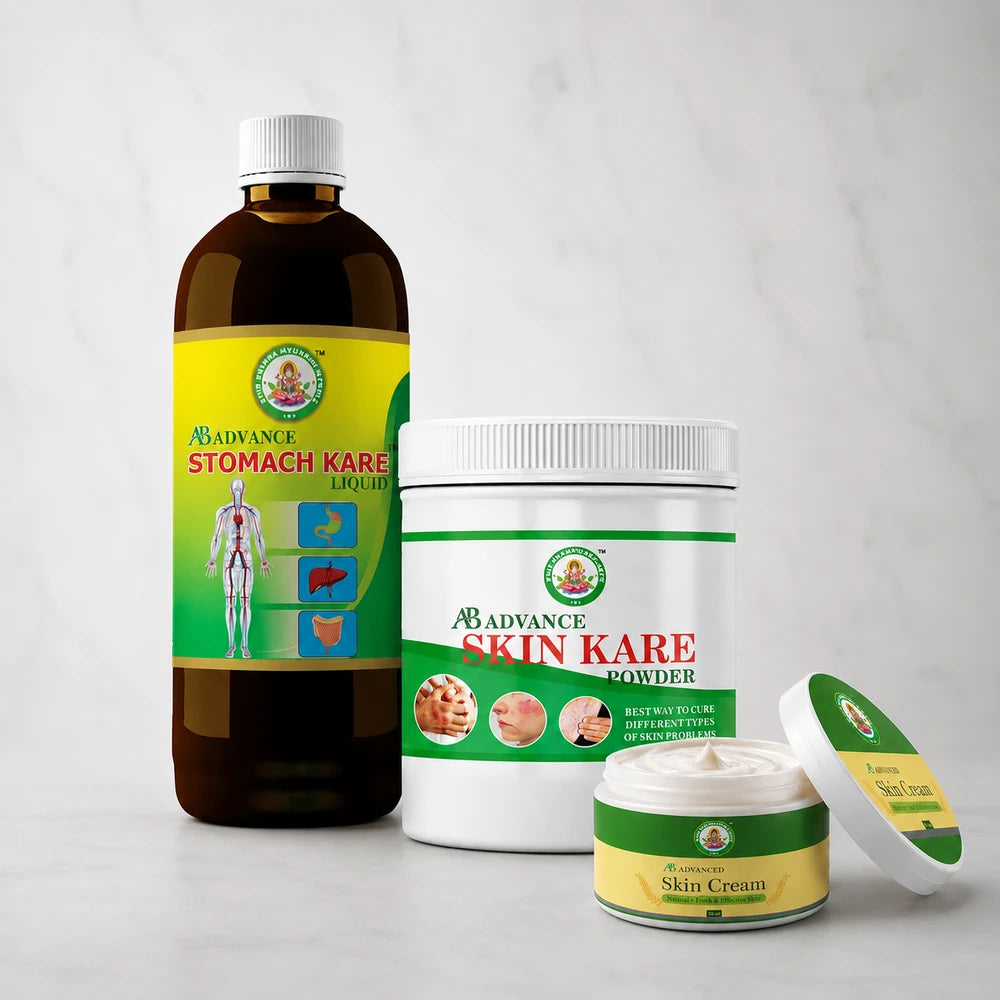 AB Advance Stomach Kare Liquid (450ml) + AB Advanced Skin care Powder (150gm) + AB Advanced Skin Cream (50gm) Combo