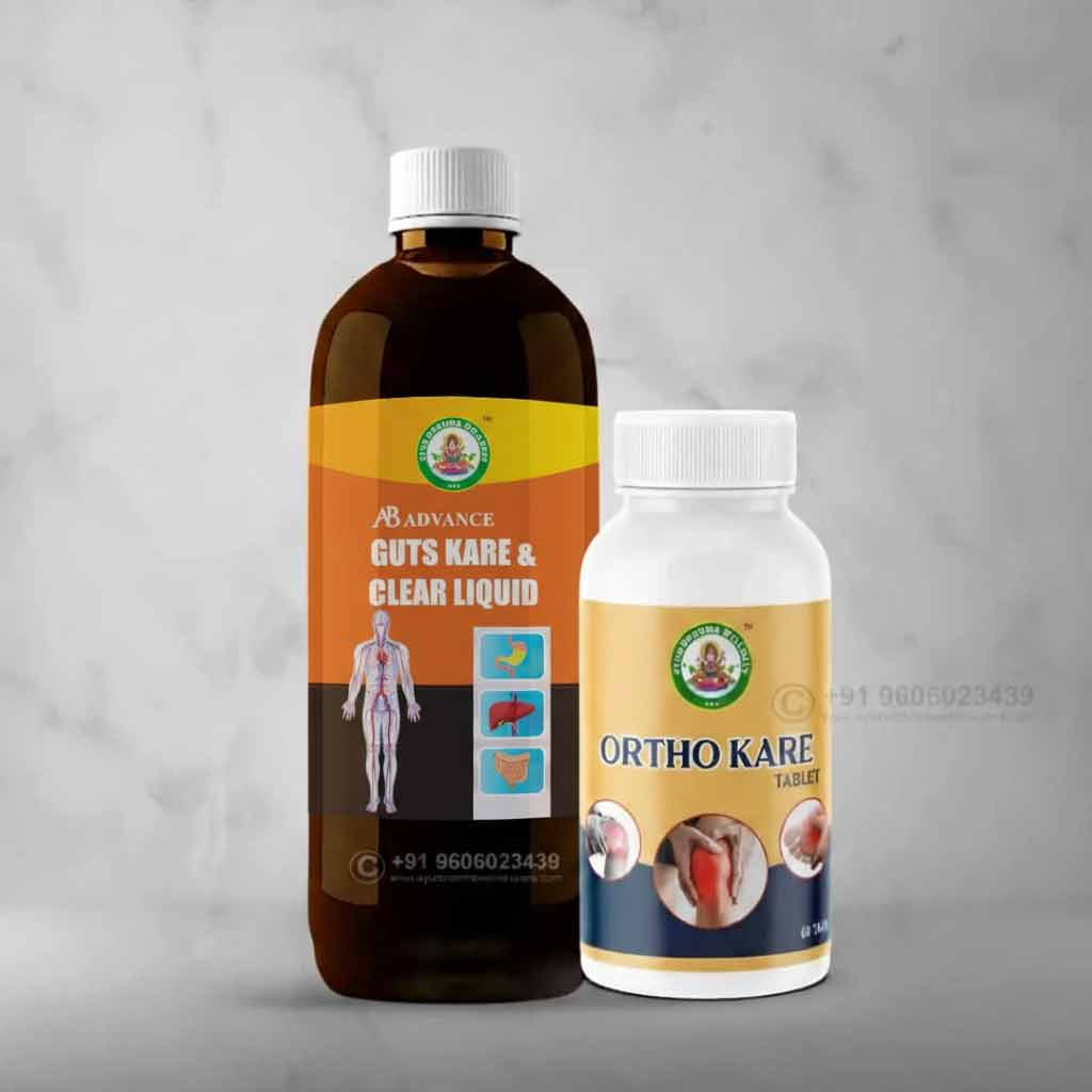 Ayur Bramha Advance Ortho Kare X Plus Tablets & AB Advance Guts Kare & Clear Liquid(450 ml) Combo