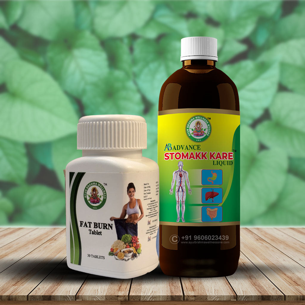 Ayur Brahma Fat Burn Tablets & Stomach Kare Combo